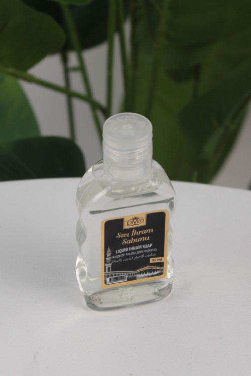 Esved Sıvı İhram Sabunu 50 ml – Hac ve Umre İçin Kokusuz, Alkolsüz ve İhram Yasaklarına Uygun