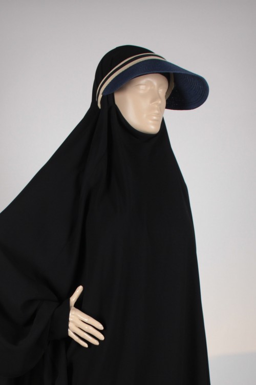 Mavi Vizörlü Hasır Şapka – Siperlikli Tasarım, Esnek Bantlı ve Güneş Korumalı Kadın Hasır Vizör