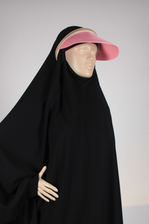 Pembe Vizörlü Hasır Şapka – Siperlikli Tasarım, Esnek Bantlı ve Güneş Korumalı Kadın Hasır Vizör