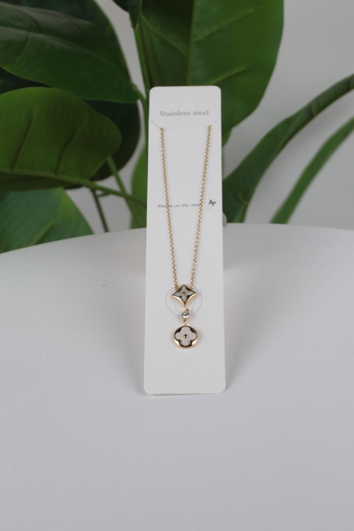 Figürlü Lüks Çelik Kolye – 316L Paslanmaz Çelik, Kararma Yapmaz Altın Kaplama ve Şans Temalı Özel Tasarım Kolye-5