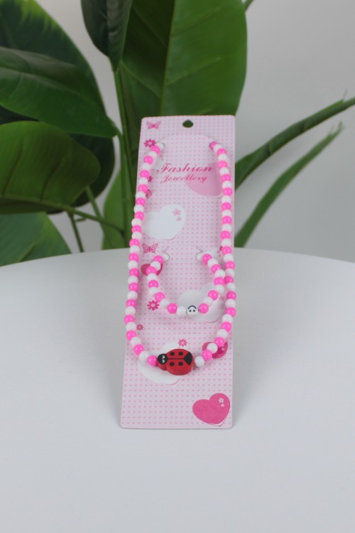 Temalı 2'li Çocuk Takı Seti – Boncuklu Kolye ve Bileklik Kombini