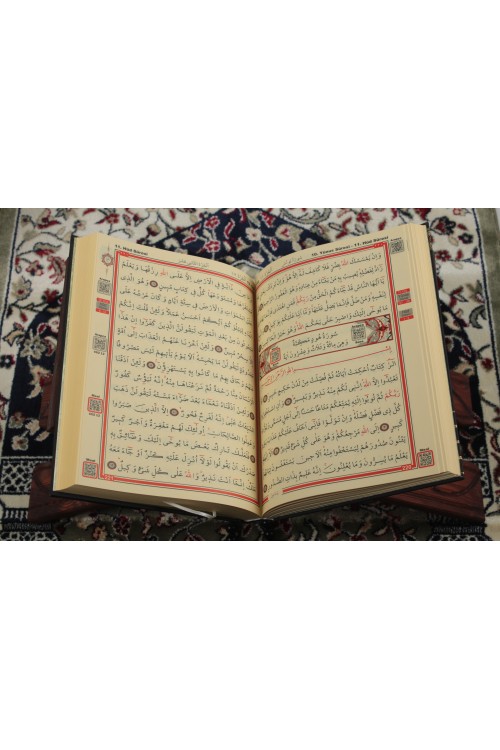 Siyah Rahle Boy Kur'an-ı Kerim – Lüks Termoteri Ciltli, Bilgisayar Hatlı, Kolay Okunuşlu ve Özel Kenar Yaldızlı Şerif