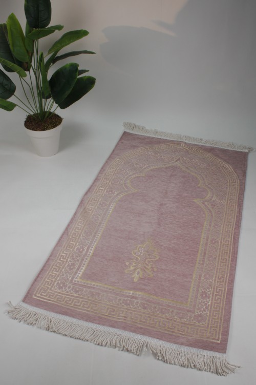 Pembe Astarlı Sırma Seccade – 1. Sınıf İşçilik, Jakarlı Dokuma, Özel Saçaklı ve Lüks Çeyizlik/Hediyelik Namazlık