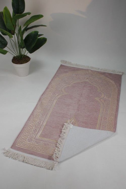 Pembe Astarlı Sırma Seccade – 1. Sınıf İşçilik, Jakarlı Dokuma, Özel Saçaklı ve Lüks Çeyizlik/Hediyelik Namazlık