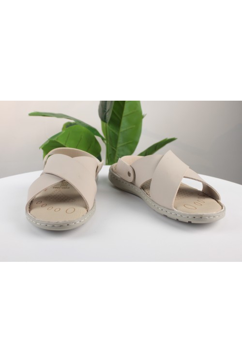 Krem Hac ve Umre Terliği – Hakiki Deri, Anatomik Tabanlı ve İhram Yasaklarına Uygun Erkek Sandalet