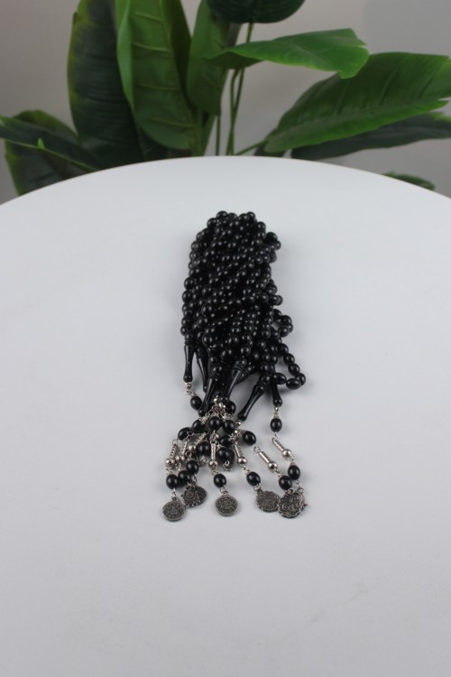 10 Adet İri Arpa Kesim 33'lü Tespih – Metal İmameli, Gümüş Renkli Kamçılı ve Zengin Renk Seçenekli Koleksiyonluk Tasarım-1