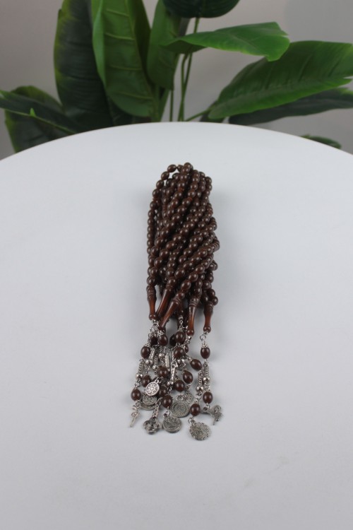 10 Adet İri Arpa Kesim 33'lü Tespih – Metal İmameli, Gümüş Renkli Kamçılı ve Zengin Renk Seçenekli Koleksiyonluk Tasarım-2