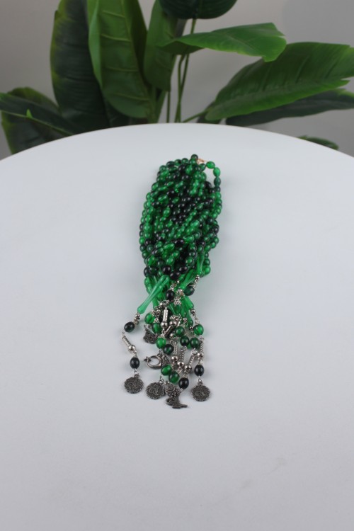 10 Adet İri Arpa Kesim 33'lü Tespih – Metal İmameli, Gümüş Renkli Kamçılı ve Zengin Renk Seçenekli Koleksiyonluk Tasarım-7