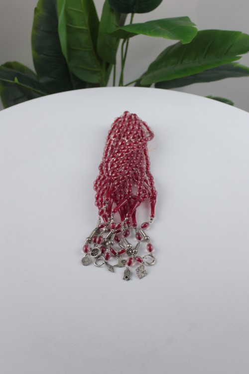 10 Adet İri Arpa Kesim 33'lü Tespih – Metal İmameli, Gümüş Renkli Kamçılı ve Zengin Renk Seçenekli Koleksiyonluk Tasarım-8