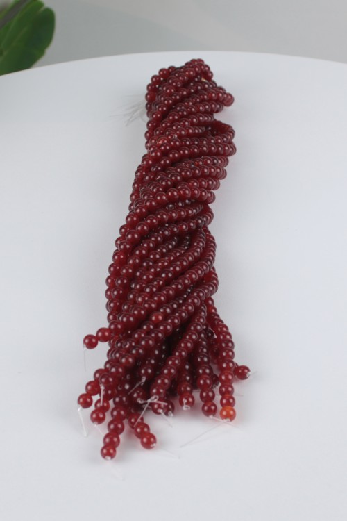 8 mm Hakiki Kızıl Akik Doğal Taş Dizi – Takı Tasarımı İçin 1 Dizi (Yaklaşık 37-40 Adet) Yüksek Kaliteli Doğal Taş