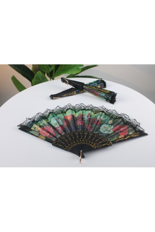 Dantelli Hediyelik Yelpaze – Hac ve Umre İçin Katlanabilir, Zarif Çiçek Desenli ve Estetik Bayan Yelpaze