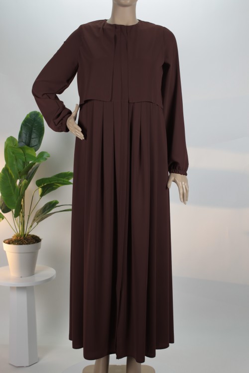 Acı Kahve Cepkenli Model Medine İpeği Ferace