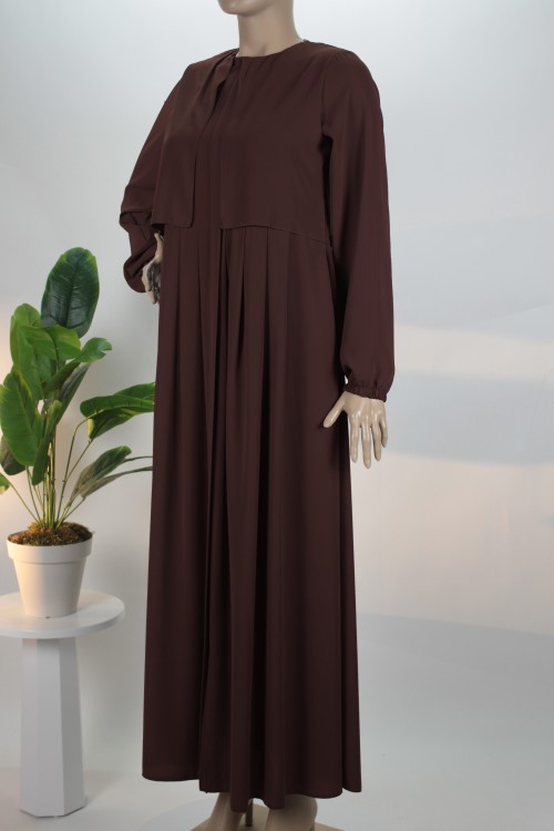 Acı Kahve Cepkenli Model Medine İpeği Ferace