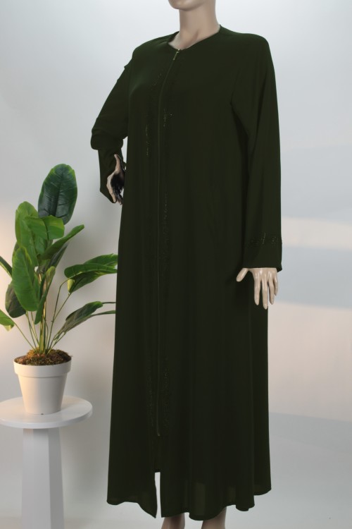 Haki Osmanlı Taşlı Krep Ferace