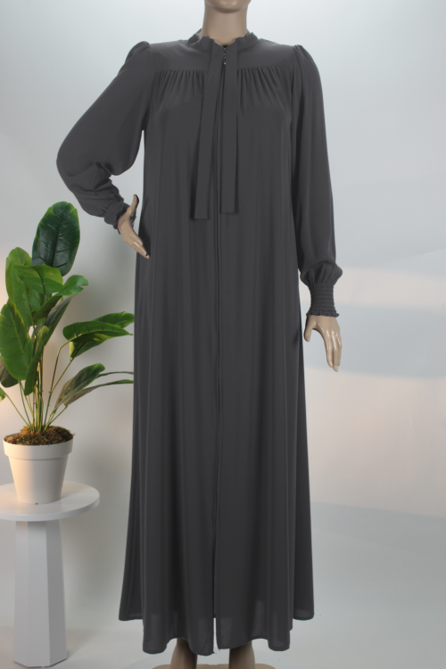 Antrasit Robalı Gipe Kol Medine İpeği Ferace