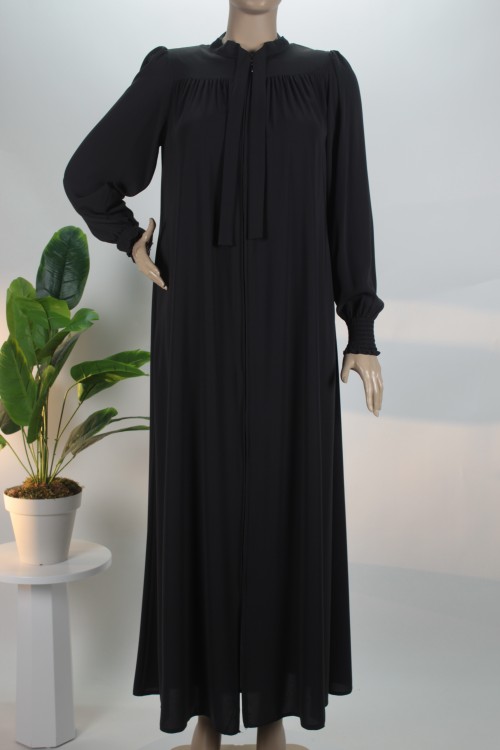 Siyah Robalı Gipe Kol Medine İpeği Ferace