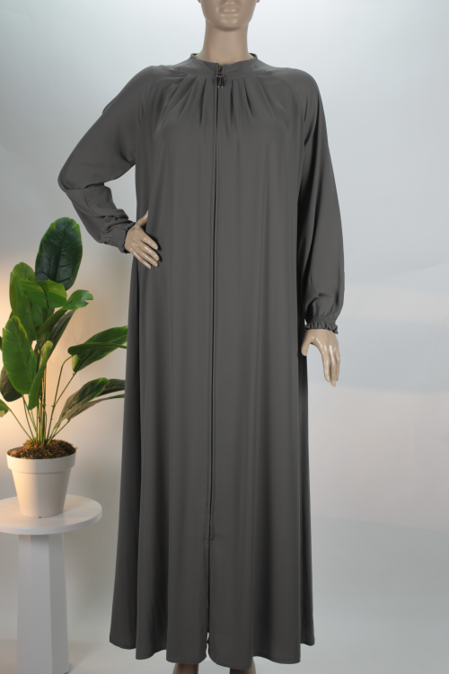 Antrasit Yaka Pileli Reglan Kol Krep Ferace