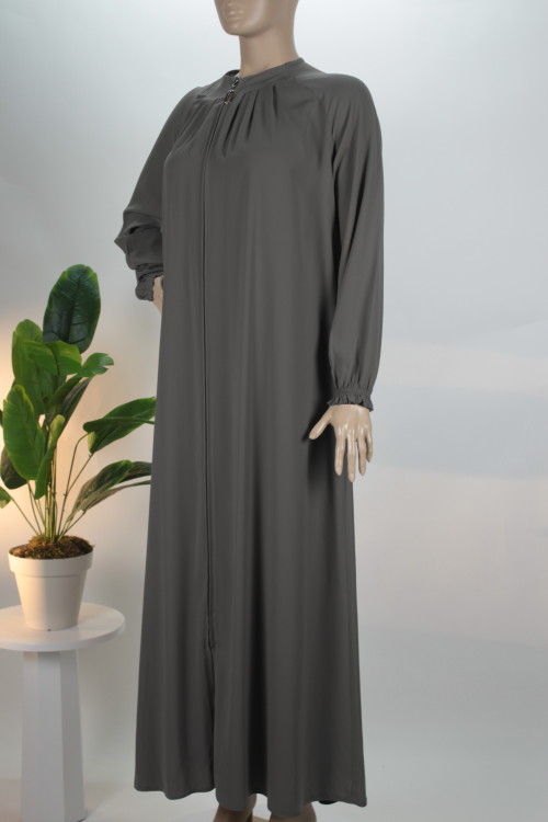 Antrasit Yaka Pileli Reglan Kol Krep Ferace