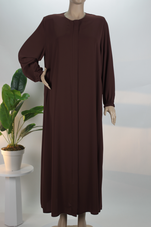 Acı Kahve Düz Battal Medine İpeği Ferace