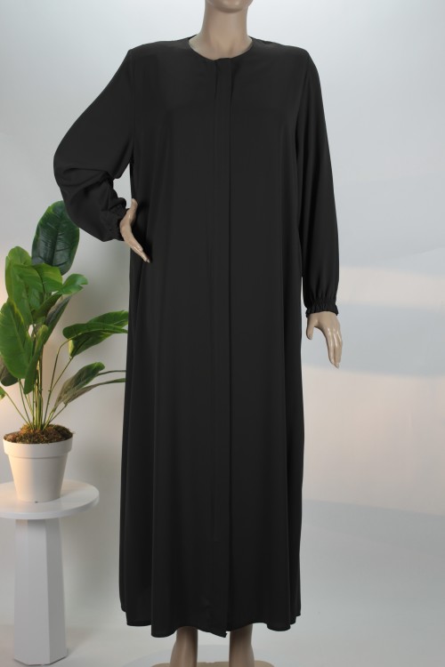 Siyah Düz Battal Medine İpeği Ferace